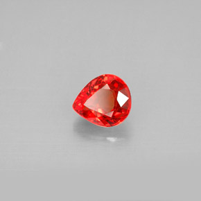 Saphir orange naturelle en forme de poire, 1,06 ct, VVS-VS