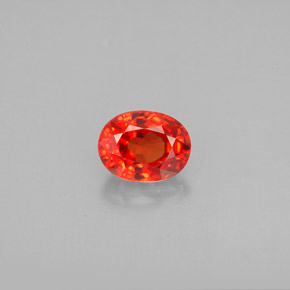 Saphir orange naturelle coupe ovale, 1,18 ct, VVS-VS