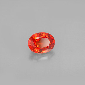 Saphir orange naturelle coupe ovale, 1,18 ct, VVS-VS