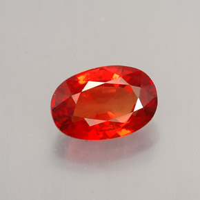Saphir orange naturelle coupe ovale, 1,07 ct, VS