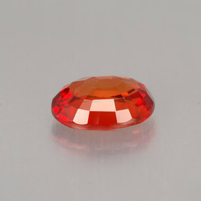 Saphir orange naturelle coupe ovale, 0,99 ct, VS