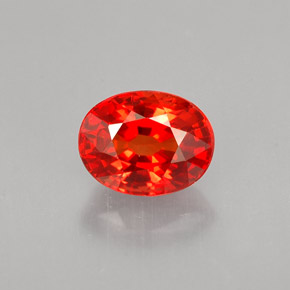 Saphir orange naturelle coupe ovale, 1,10 ct, VS