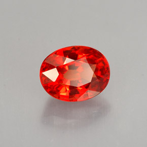 Saphir orange naturelle coupe ovale, 1,10 ct, VS