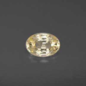 Saphir jaune naturelle coupe ovale, 0,71 ct, VVS-VS