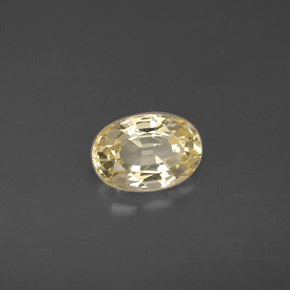 Saphir jaune naturelle coupe ovale, 0,71 ct, VVS-VS