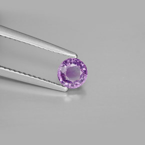 Saphir violet naturelle coupe roude, 0,58 ct, VVS