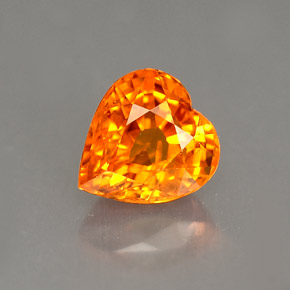 Saphir orange naturelle forme de coeur, 1,16 ct, VS-SI