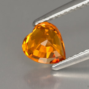 Saphir orange naturelle forme de coeur, 1,16 ct, VS-SI