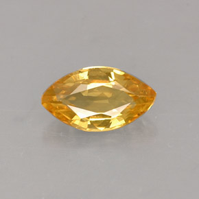 Saphir jaune naturelle marquise, 0,62 ct, VS
