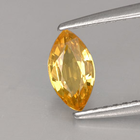 Saphir jaune naturelle marquise, 0,62 ct, VS