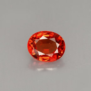 Saphir orange naturelle coupe ovale, 0,90 ct, VS