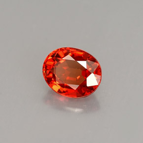 Saphir orange naturelle coupe ovale, 0,90 ct, VS