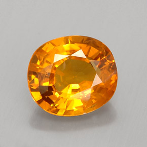 Saphir orange naturelle coupe ovale, 1,81 ct, VS-SI
