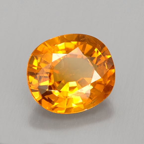 Saphir orange naturelle coupe ovale, 1,81 ct, VS-SI