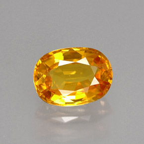 Saphir jaune naturelle coupe ovale, 1,63 ct, VVS-VS