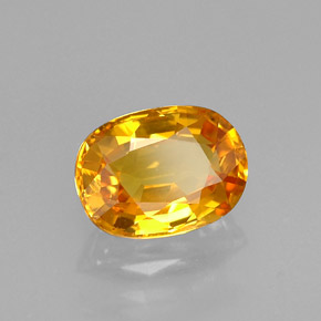 Saphir jaune naturelle coupe ovale, 1,63 ct, VVS-VS