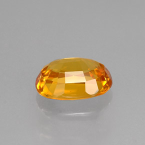 Saphir jaune naturelle coupe ovale, 1,63 ct, VVS-VS