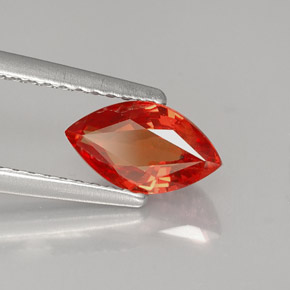Saphir orange naturelle marquise, 1,13 ct, VS