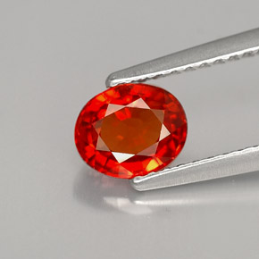 Saphir orange naturelle coupe ovale, 1,09 ct, VS