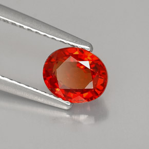 Saphir orange naturelle coupe ovale, 1,09 ct, VS