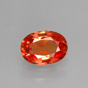 Saphir orange naturelle coupe ovale, 1,28 ct, VVS-VS