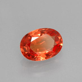 Saphir orange naturelle coupe ovale, 1,28 ct, VVS-VS