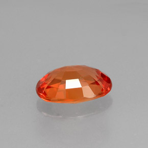 Saphir orange naturelle coupe ovale, 1,28 ct, VVS-VS