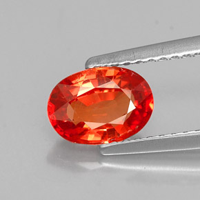 Saphir orange naturelle coupe ovale, 1,22 ct, VVS-VS