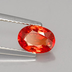 Saphir orange naturelle coupe ovale, 1,22 ct, VVS-VS