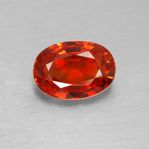 Saphir orange naturelle coupe ovale, 2,07 ct, VVS-VS