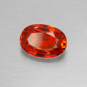 Saphir orange naturelle coupe ovale, 2,07 ct, VVS-VS