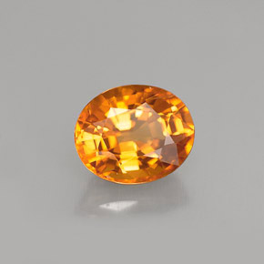 Saphir jaune naturelle coupe ovale, 1,67 ct, VS-SI