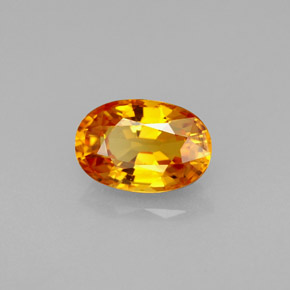 Saphir jaune naturelle coupe ovale, 1,36 ct, VVS-VS