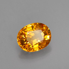 Saphir jaune naturelle coupe ovale, 1,41 ct, VVS-VS
