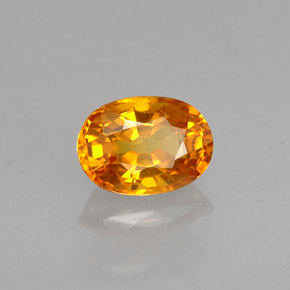 Saphir jaune naturelle coupe ovale, 1,52 ct, VVS-VS