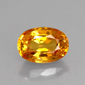 Saphir jaune naturelle coupe ovale, 1,33 ct, VVS-VS