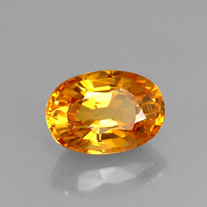 Saphir jaune naturelle coupe ovale, 1,33 ct, VVS-VS