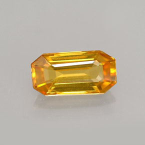 Saphir jaune naturelle taille émeraude, 1,23 ct, VVS-VS