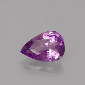 Saphir violet naturelle en forme de poire, 0,54 ct, VVS