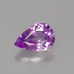 Saphir violet naturelle en forme de poire, 0,49 ct, VS