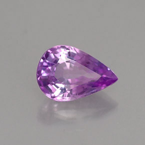 Saphir violet naturelle en forme de poire, 0,49 ct, VS