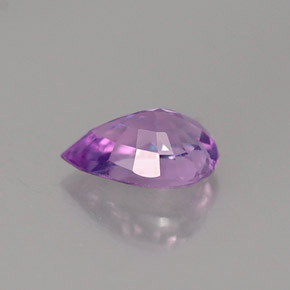Saphir violet naturelle en forme de poire, 0,49 ct, VS