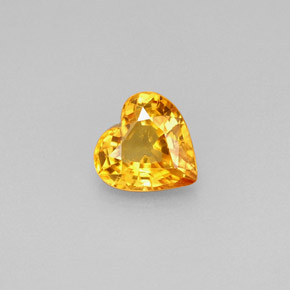 Saphir jaune naturelle forme de coeur, 0,97 ct, VS
