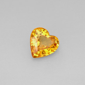 Saphir jaune naturelle forme de coeur, 0,97 ct, VS