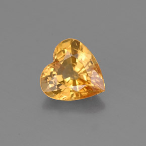 Saphir jaune naturelle forme de coeur, 0,89 ct, VS