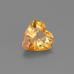 Saphir jaune naturelle forme de coeur, 0,89 ct, VS