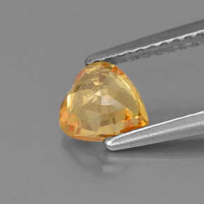 Saphir jaune naturelle forme de coeur, 0,89 ct, VS