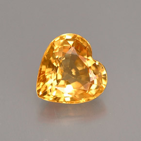 Saphir jaune naturelle forme de coeur, 1,03 ct, VS
