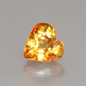 Saphir jaune naturelle forme de coeur, 1,04 ct, VS