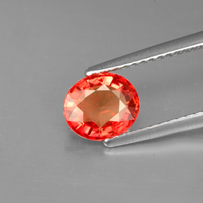 Saphir orange naturelle coupe ovale, 1,54 ct, VVS